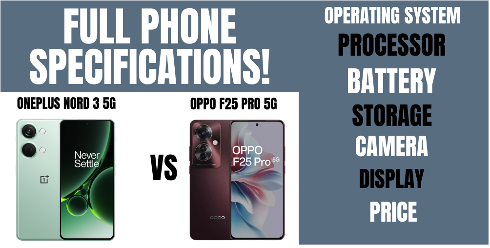 Oppo, OnePlus, Oppo Smartphones, OnePlus Smartphones, Oppo F25 Pro 5G, Oneplus Nord 3 5G, Oppo F25 Pro 5G vs OnePlus Nord 3 5G, OnePlus Nord 3 5G vs Oppo F25 Pro 5G